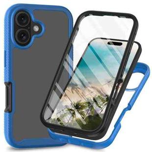 For iPhone 16 Plus Starry Sky Solid Color Series PC + TPU Phone Case with PET Film(Royal Blue)