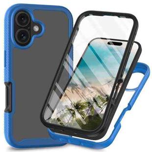 For iPhone 16 Starry Sky Solid Color Series PC + TPU Phone Case with PET Film(Royal Blue)