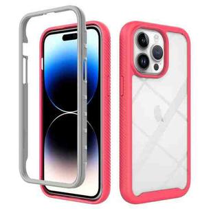 For iPhone 15 Pro Max Starry Sky Solid Color Shockproof TPU Clear PC Phone Case(Pink)