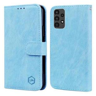 For Samsung Galaxy A04S Skin Feeling Oil Leather Texture PU + TPU Phone Case(Light Blue)