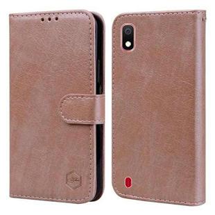 For Samsung Galaxy A10 Skin Feeling Oil Leather Texture PU + TPU Phone Case(Champagne)