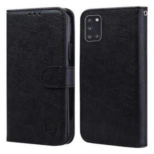 For Samsung Galaxy A31 Skin Feeling Oil Leather Texture PU + TPU Phone Case(Black)