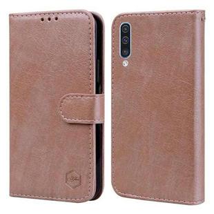 For Samsung Galaxy A50 Skin Feeling Oil Leather Texture PU + TPU Phone Case(Champagne)
