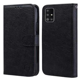 For Samsung Galaxy A51 5G Skin Feeling Oil Leather Texture PU + TPU Phone Case(Black)