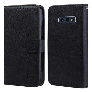 For Samsung Galaxy S10E Skin Feeling Oil Leather Texture PU + TPU Phone Case(Black)