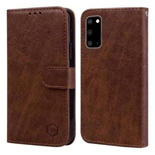 For Samsung Galaxy S20 Skin Feeling Oil Leather Texture PU + TPU Phone Case(Brown)