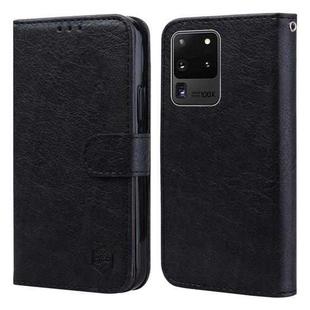For Samsung Galaxy S20 Ultra Skin Feeling Oil Leather Texture PU + TPU Phone Case(Black)