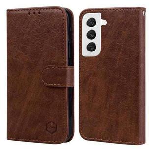 For Samsung Galaxy S22 Skin Feeling Oil Leather Texture PU + TPU Phone Case(Brown)