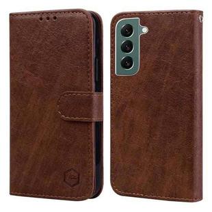 For Samsung Galaxy S22+ Skin Feeling Oil Leather Texture PU + TPU Phone Case(Brown)