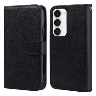 For Samsung Galaxy S23 5G Skin Feeling Oil Leather Texture PU + TPU Phone Case(Black)