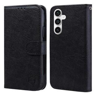 For Samsung Galaxy S23 FE Skin Feeling Oil Leather Texture PU + TPU Phone Case(Black)