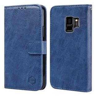 For Samsung Galaxy S9 Skin Feeling Oil Leather Texture PU + TPU Phone Case(Dark Blue)