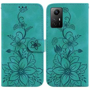 For Xiaomi Redmi Note 12S Lily Embossed Leather Phone Case(Green)