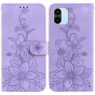 For Xiaomi Redmi A1 / A2 Lily Embossed Leather Phone Case(Purple)