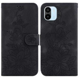 For Xiaomi Redmi A1 / A2 Lily Embossed Leather Phone Case(Black)