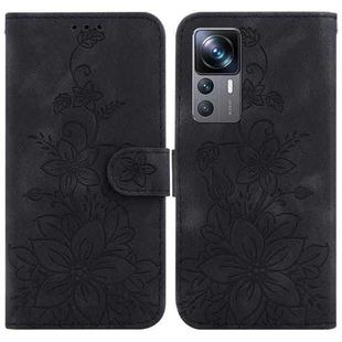 For Xiaomi 12T / 12T Pro Lily Embossed Leather Phone Case(Black)