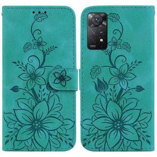 For Xiaomi Redmi Note 11 Pro 4G/5G Global Lily Embossed Leather Phone Case(Green)