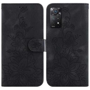 For Xiaomi Redmi Note 11 Pro 4G/5G Global Lily Embossed Leather Phone Case(Black)