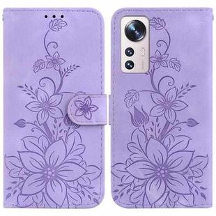 For Xiaomi 12 Lite Lily Embossed Leather Phone Case(Purple)