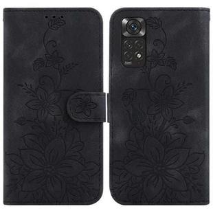 For Xiaomi Redmi Note 11 Global / Note 11S Lily Embossed Leather Phone Case(Black)