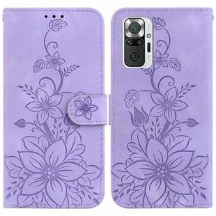 For Xiaomi Redmi Note 10 Lite / Note 10 Pro Lily Embossed Leather Phone Case(Purple)