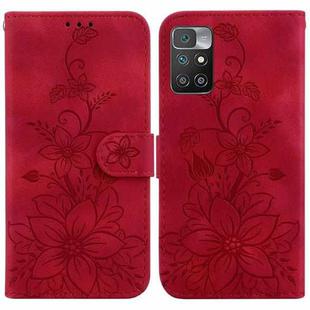 For Xiaomi Redmi 10 / 10 Prime Lily Embossed Leather Phone Case(Black)