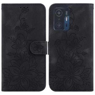 For Xiaomi 11T / 11T Pro Lily Embossed Leather Phone Case(Black)