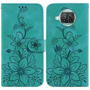 For Xiaomi Mi 10T Lite 5G / Mi 10i 5G Lily Embossed Leather Phone Case(Green)