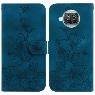For Xiaomi Mi 10T Lite 5G / Mi 10i 5G Lily Embossed Leather Phone Case(Dark Blue)
