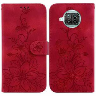 For Xiaomi Mi 10T Lite 5G / Mi 10i 5G Lily Embossed Leather Phone Case(Red)
