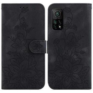 For Xiaomi Mi 10T Pro 5G / Mi 10T 5G Lily Embossed Leather Phone Case(Black)