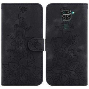 For Xiaomi Redmi Note 9 / 10X 4G Lily Embossed Leather Phone Case(Black)