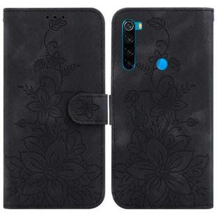 For Xiaomi Redmi Note 8T Lily Embossed Leather Phone Case(Black)