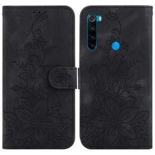 For Xiaomi Redmi Note 8 Lily Embossed Leather Phone Case(Black)