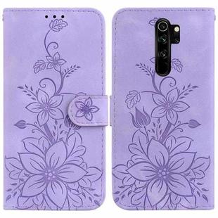 For Xiaomi Redmi Note 8 Pro Lily Embossed Leather Phone Case(Purple)