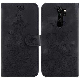 For Xiaomi Redmi Note 8 Pro Lily Embossed Leather Phone Case(Black)