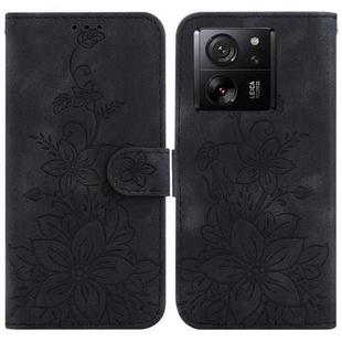 For Xiaomi 13T / 13T Pro / Redmi K60 Ultra Lily Embossed Leather Phone Case(Black)