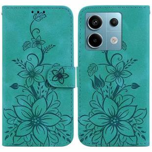 For Xiaomi Redmi Note 13 Pro 5G Lily Embossed Leather Phone Case(Green)