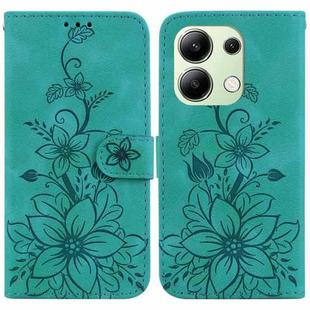 For Xiaomi Redmi Note 13 4G Global Lily Embossed Leather Phone Case(Green)