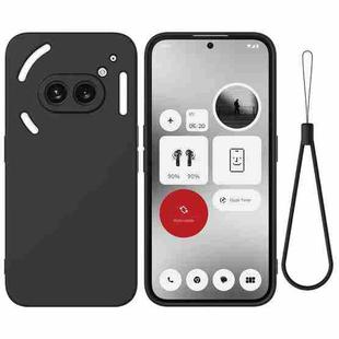 For Nothing Phone 2a Pure Color Liquid Silicone Shockproof Phone Case(Black)