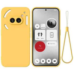 For Nothing Phone 2a Pure Color Liquid Silicone Shockproof Phone Case(Yellow)