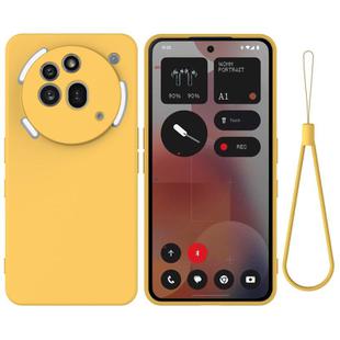 For Nothing Phone 3a Pro Pure Color Liquid Silicone Shockproof Phone Case(Yellow)