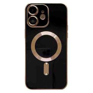 For iPhone 11 Magsafe Plating TPU Phone Case with Lens Film(Black)