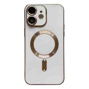 For iPhone 11 Magsafe Plating TPU Phone Case with Lens Film(White)