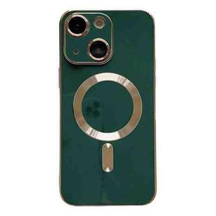 For iPhone 13 Magsafe Plating TPU Phone Case with Lens Film(Green)