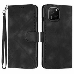 For Huawei Maimang A20 Line Pattern Skin Feel Leather Phone Case(Black)