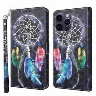 For iPhone 15 Pro Max 3D Painted Leather Phone Case(Colorful Dreamcatcher)