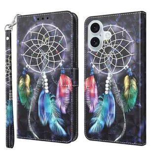 For iPhone 16 Plus 3D Painted Leather Phone Case(Colorful Dreamcatcher)