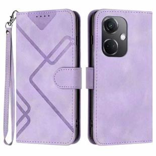 For OPPO K11 Line Pattern Skin Feel Leather Phone Case(Light Purple)