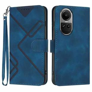 For OPPO Reno10 5G / Reno10 Pro 5G Global Line Pattern Skin Feel Leather Phone Case(Royal Blue)